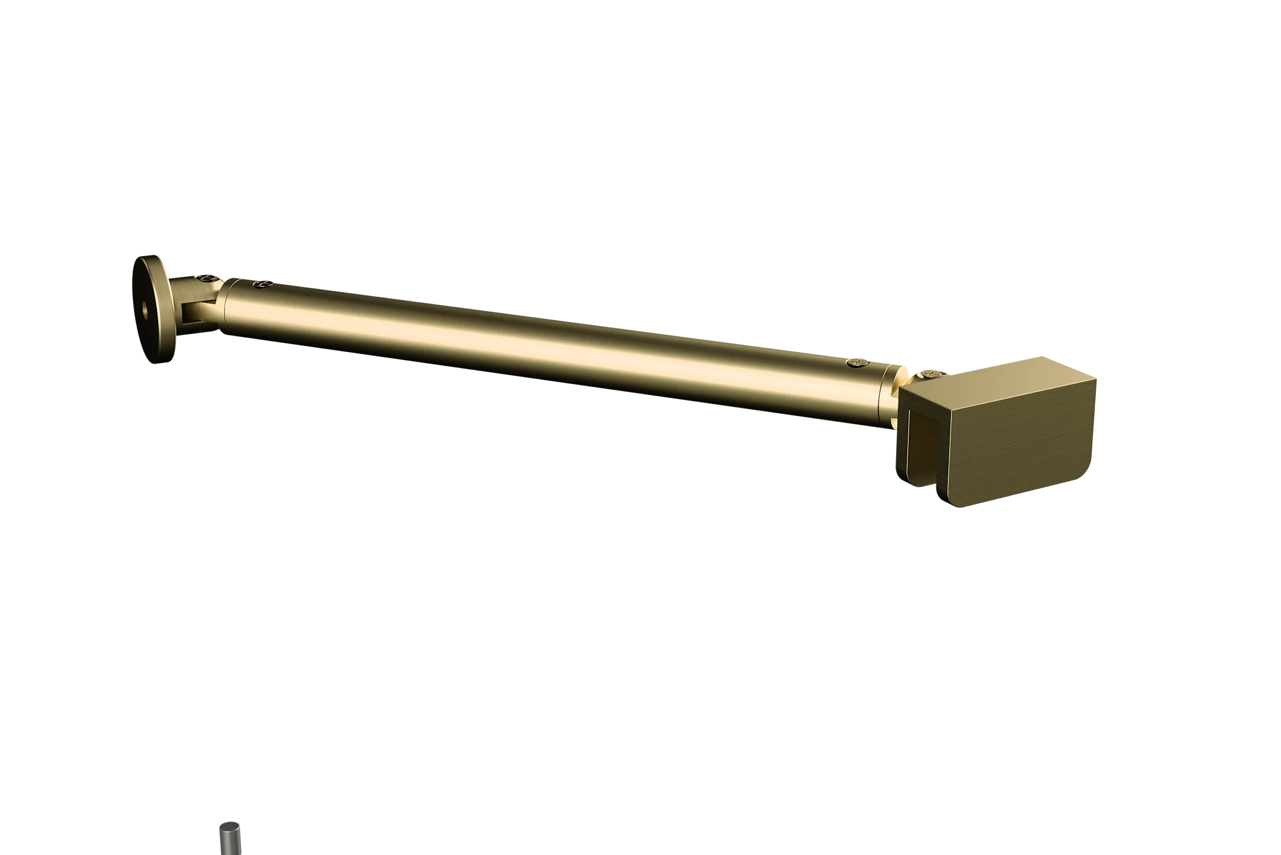Purity - Support ARM - horizontal swivel adjustable to suit 8mm or 10mm glass - BRUSHED BRASS/GOLD finish ORO