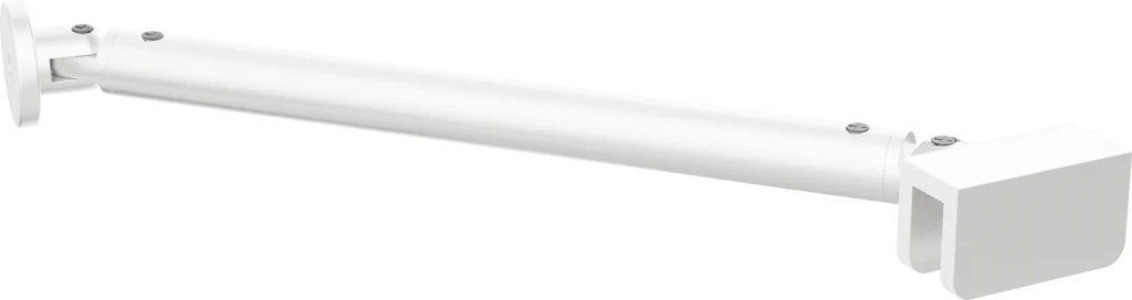 Purity - Support ARM - horizontal swivel adjustable to suit 8mm or 10mm glass - MATT WHITE finish SNO