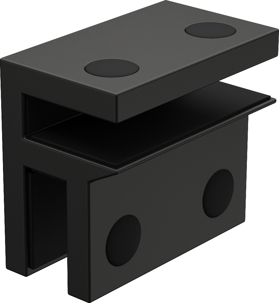 Purity - Glass Brace BRACKET - LARGE (double screw) - MATT BLACK NERO Purity - Glass Brace BRACKET - LARGE (double screw) - MATT BLACK NERO