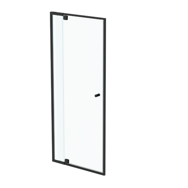 Trilogy Series Adjustable - 1950mm H x 800mm W - INLINE PIVOT DOOR W/Fixed Panel Complete Flat Pack MATT BLACK