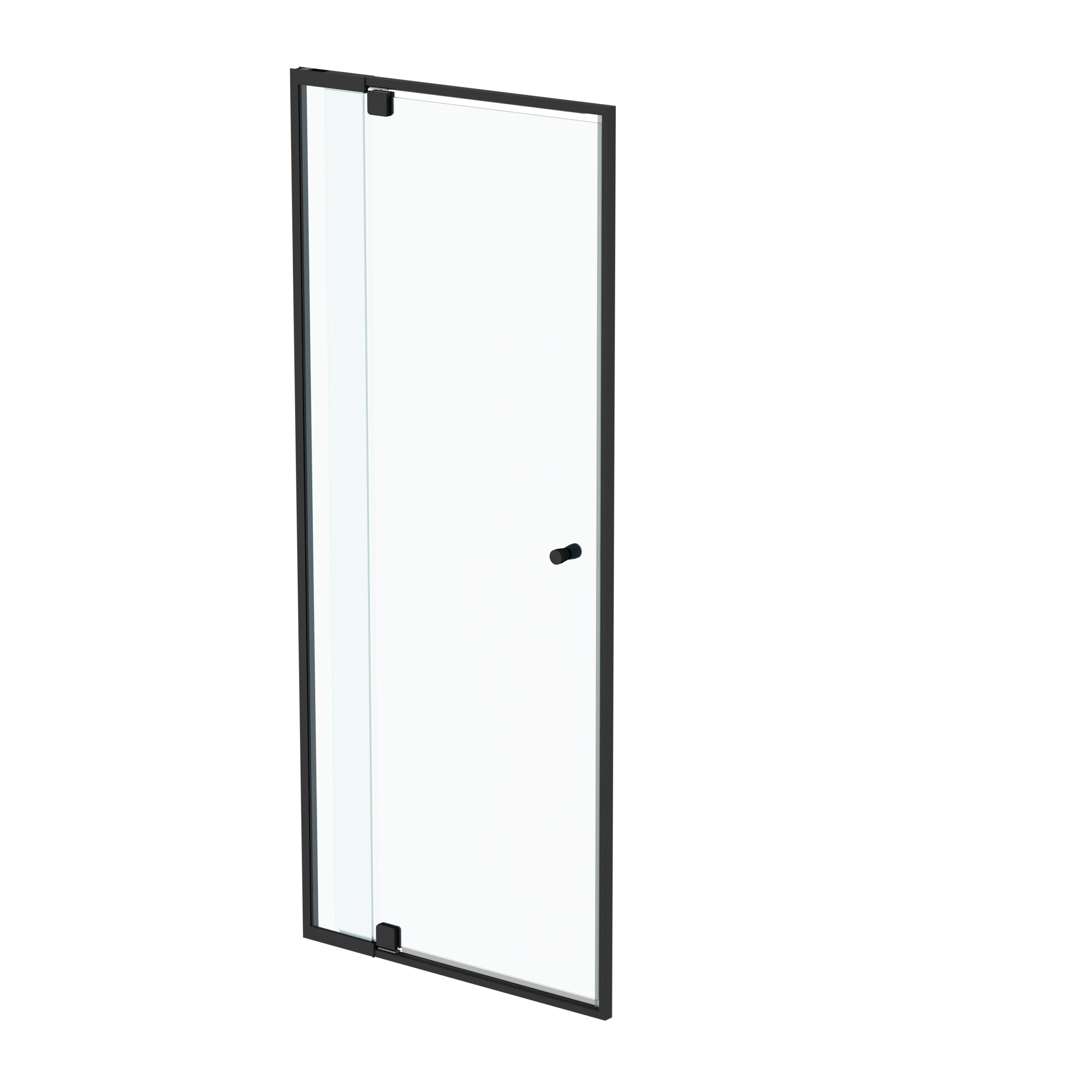 Trilogy Series Adjustable - 1950mm H x 800mm W - INLINE PIVOT DOOR W/Fixed Panel Complete Flat Pack MATT BLACK Trilogy Series Adjustable - 1950mm H x 800mm W - INLINE PIVOT DOOR W/Fixed Panel Complete Flat Pack MATT BLACK