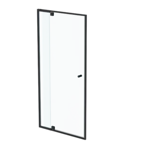 Trilogy Series Adjustable - 1950mm H x 900mm W - INLINE PIVOT DOOR W/Fixed Panel Complete Flat Pack MATT BLACK