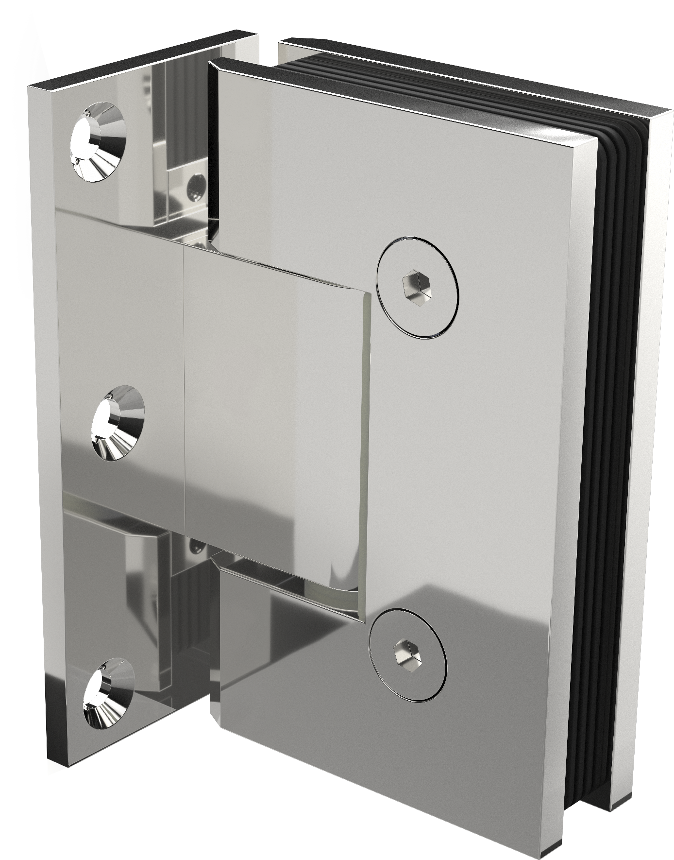ZURICH - Glass to OFFSET WALL HINGE - Chrome Plated