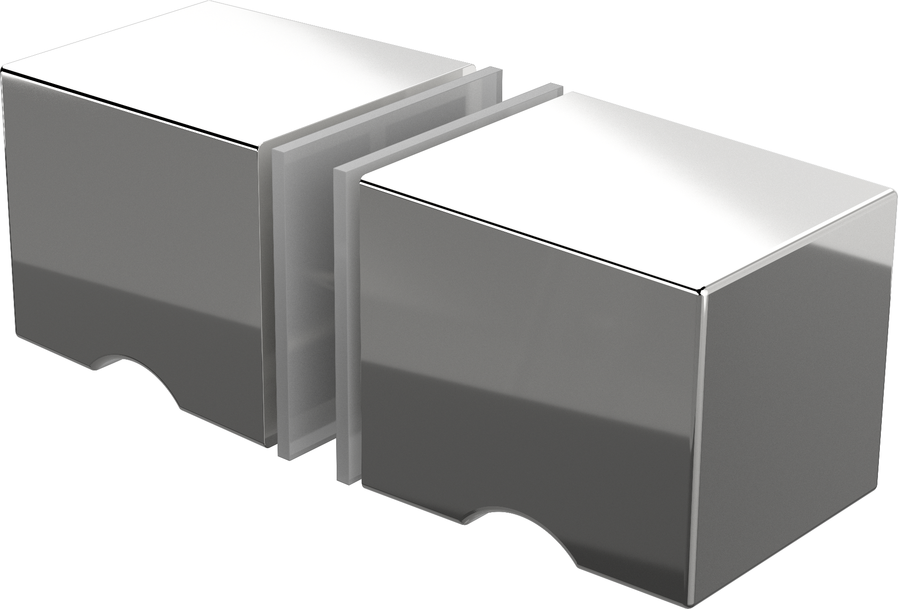 ZURICH - KNOB - SQUARE FULL (with finger notch) - Chrome Plated