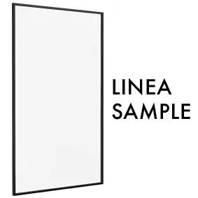 Linea SAMPLE - 600mm H x 505mm W - 6mm Glass Framed Fixed Panel - MATT BLACK